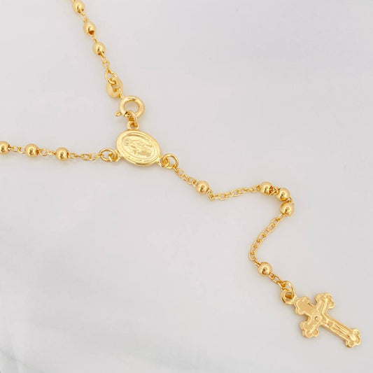 Rosario Virgen Milagrosa 7.4g / 22 in / 3mm Plata Vermeil 925