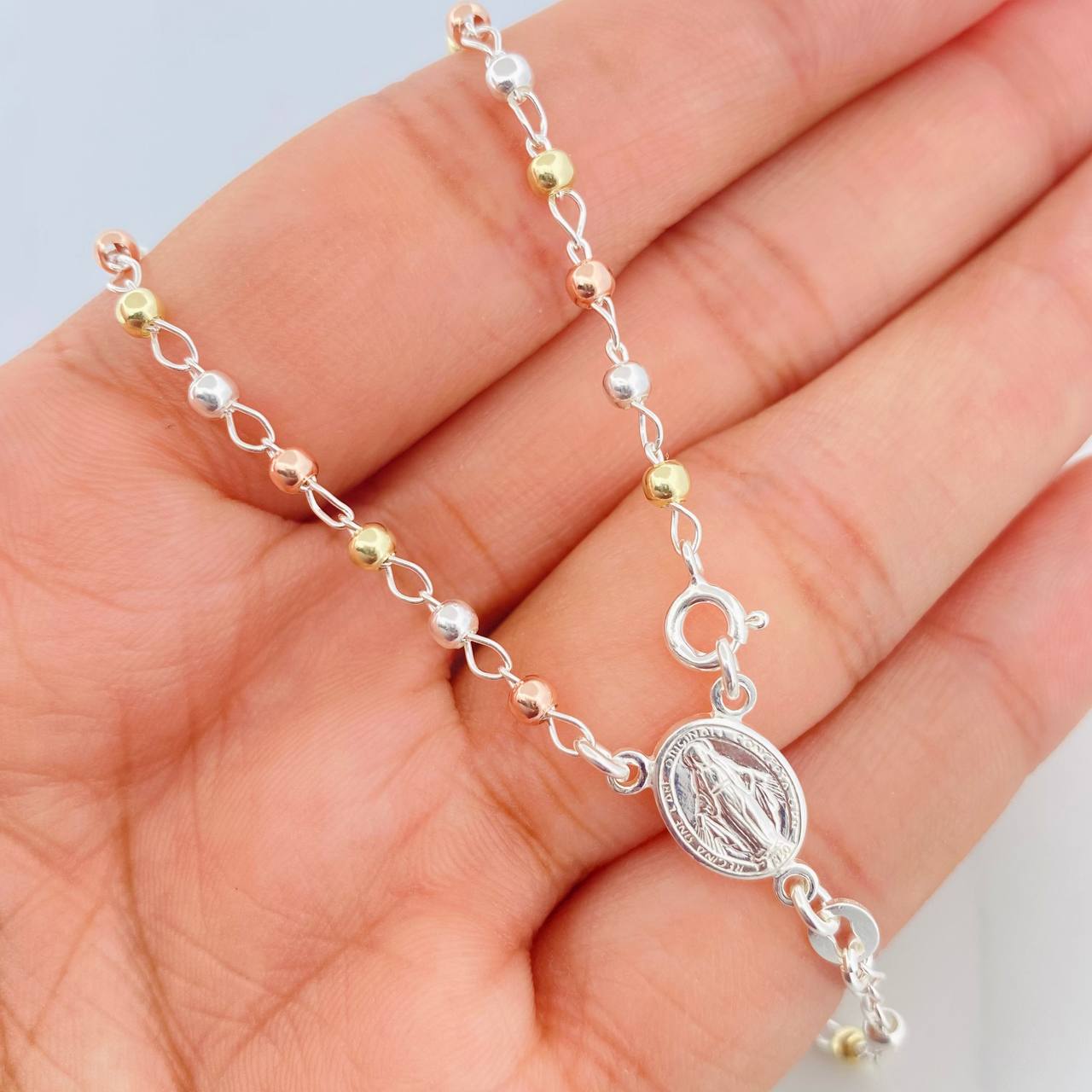 Rosary Virgin of the Miraculous 7.5g / 22 in / 3mm Silver Vermeil 925