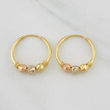 Hoop Earrings Trio 0.95g / 1/2 in Three Golds 18K