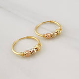 Hoop Earrings Trio 1g / 1/2 in Three Golds 18K