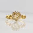 Hearts Ring 15's 1.55g / T5 3/4 Yellow Gold 18K