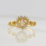 Hearts Ring 15's 1.55g / T5 3/4 Yellow Gold 18K