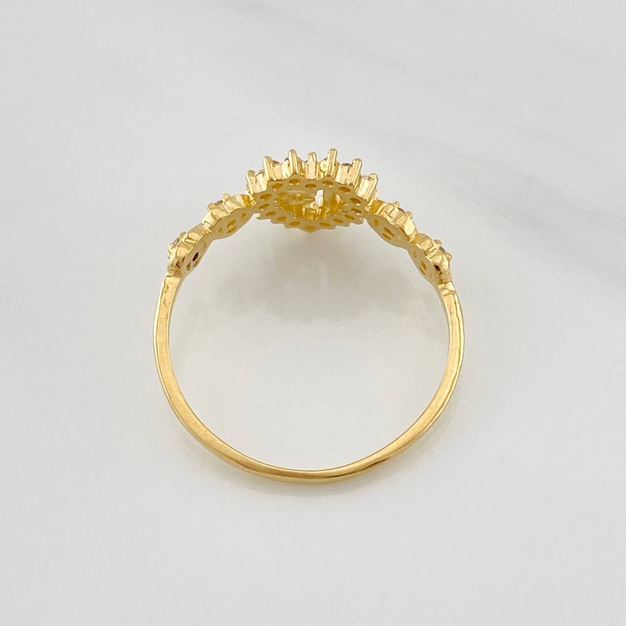 Hearts Ring 15's 1.55g / T5 3/4 Yellow Gold 18K