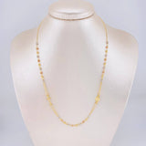 Plain Miraculous Virgin and Cross Rosary Chain 3.85g / 18 in / 2.4mm Three Golds 18K
