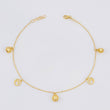 Tobillera Aro Seguido Hexagono Intercalado 2.4g / 9 3/4 in / 1mm Oro Amarillo 18K