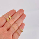 Tobillera Aro Seguido Hexagono Intercalado 2.45g / 9 3/4 in / 1mm Oro Amarillo 18K