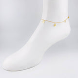 Tobillera Aro Seguido Hexagono Intercalado 2.4g / 9 1/2 in / 1mm Oro Amarillo 18K
