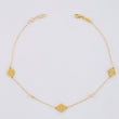 Tobillera Cajón Rombo Intercalado 1.65g / 9 3/4 in / 1mm Oro Amarillo 18K