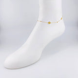 Tobillera Cajón Rombo Intercalado 1.65g / 9 3/4 in / 1mm Oro Amarillo 18K