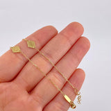 Tobillera Cajón Rombo Intercalado 1.65g / 9 3/4 in / 1mm Oro Amarillo 18K