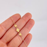 Tobillera Cajón Rombo Liso 1.25g / 9 3/4 in / 1mm Oro Amarillo 18K