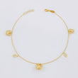 Tobillera Aro Seguido Mariposa Bola Central 2.65g / 9 3/4 in / 1mm Oro Amarillo 18K