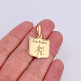 Dije Deportivo America 1.15gr / 1 1/4 in / Oro Amarillo 18K