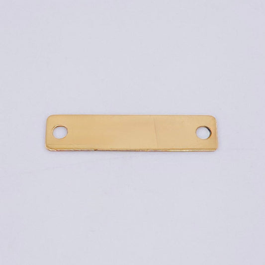 Herraje Placa Rectangular 0.85 g /  1/4 in Oro Amarillo 18K