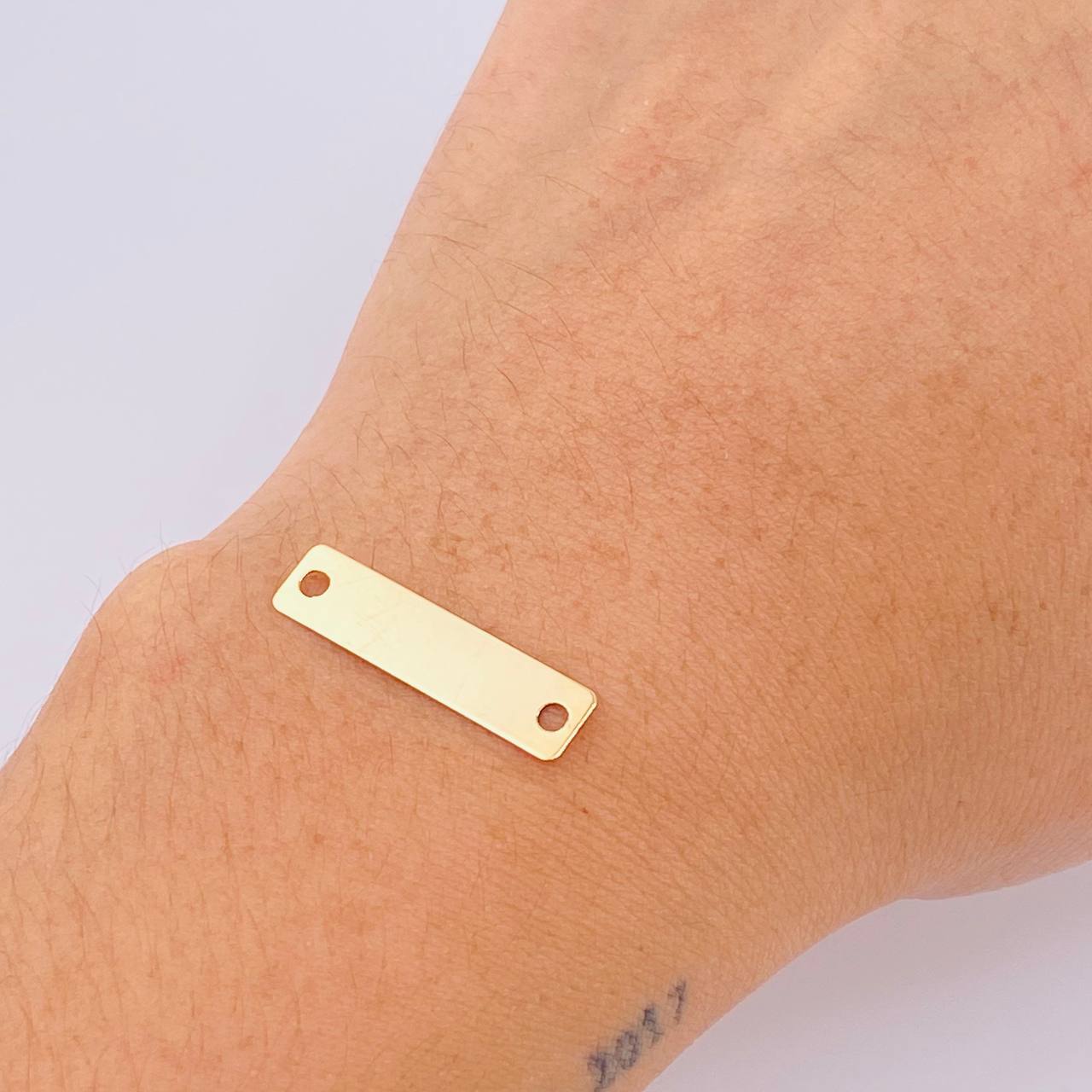 Charm Rectangular Plate 0.85gr / 1 in / Yellow Gold 18K *
