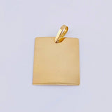 Dije Placa Rectangular 1.9gr / 1 1/4 in / Oro Amarillo 18K