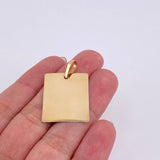 Dije Placa Rectangular 1.8gr / 1 1/4 in / Oro Amarillo 18K