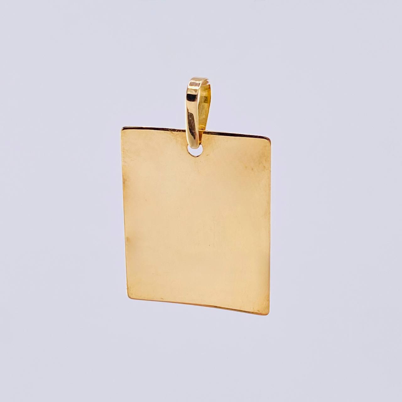Dije Placa Rectangular 1.9gr / 1 1/4 in / Oro Amarillo 18K