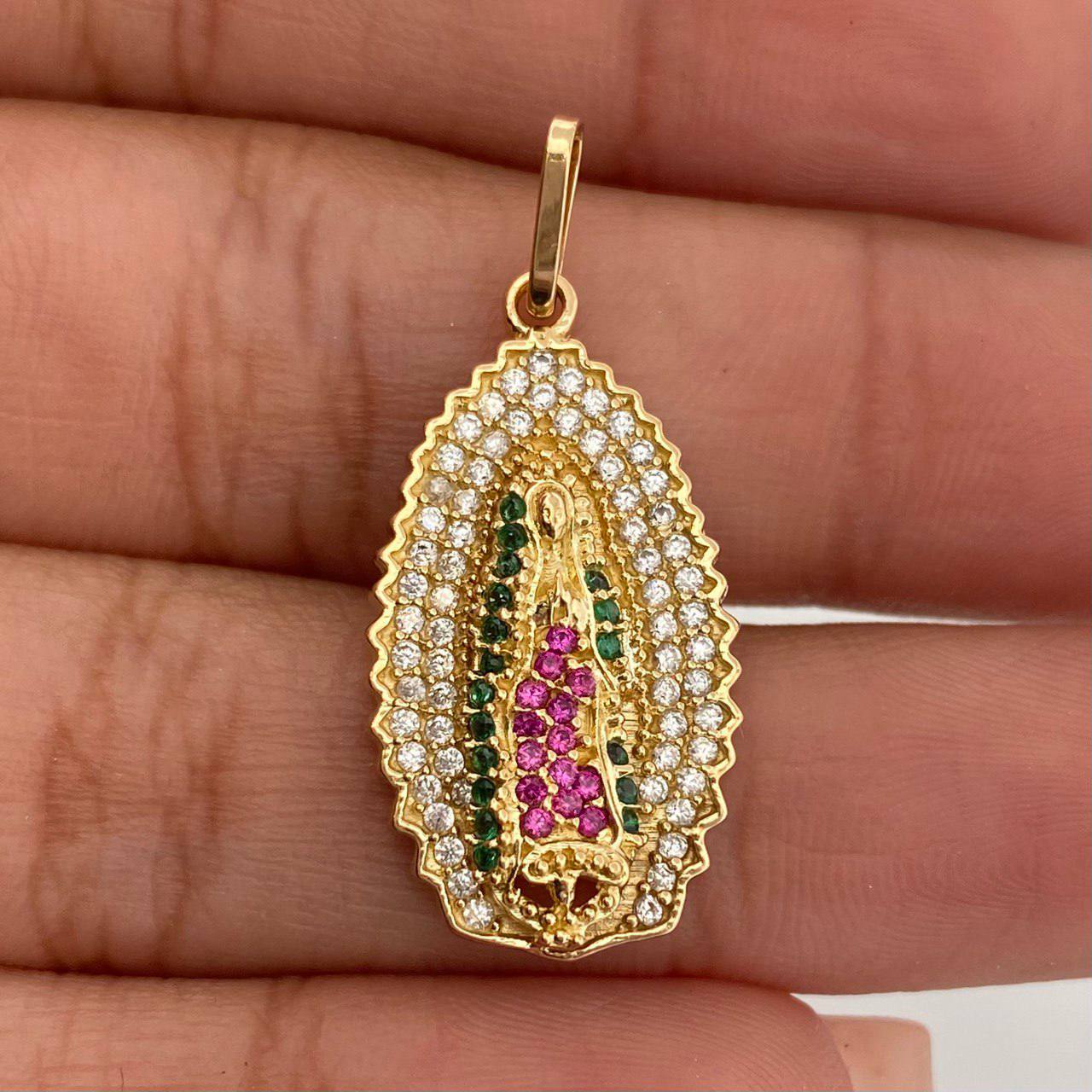 Dije Virgen De Guadalupe 3.45gr / 1 1/4 in / Oro Amarillo 18K &