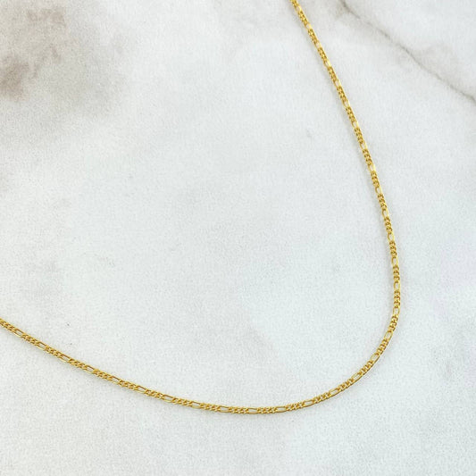 Cadena Figaro 2.25gr / 23 1/2 in / 1.1mm Oro Amarillo +1 18K