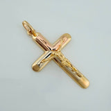Dije Cruz Cristo 5.75gr / 2 in / Tres Oros  18K $
