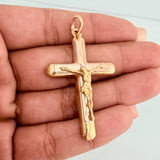 Dije Cruz Cristo 5.75gr / 2 in / Tres Oros  18K $