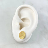 Custom Made to Order Stud Earrings Mystic Triangle Eyes 5gr / Diamond Cut Yellow Gold Relief 18K
