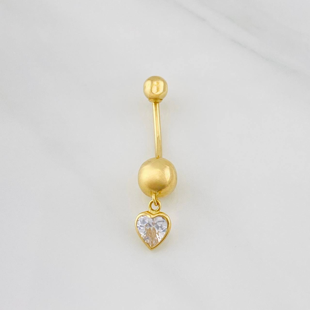Curved Heart Piercing 0.75g / 1 in 18K Yellow Gold