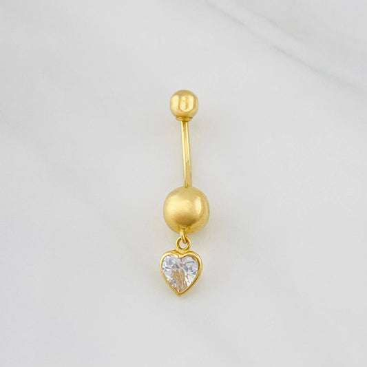 Piercing Curvo Corazón 0.75g / 1 in Oro Amarillo 18K