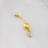 Curved Heart Piercing 0.75g / 1 in 18K Yellow Gold