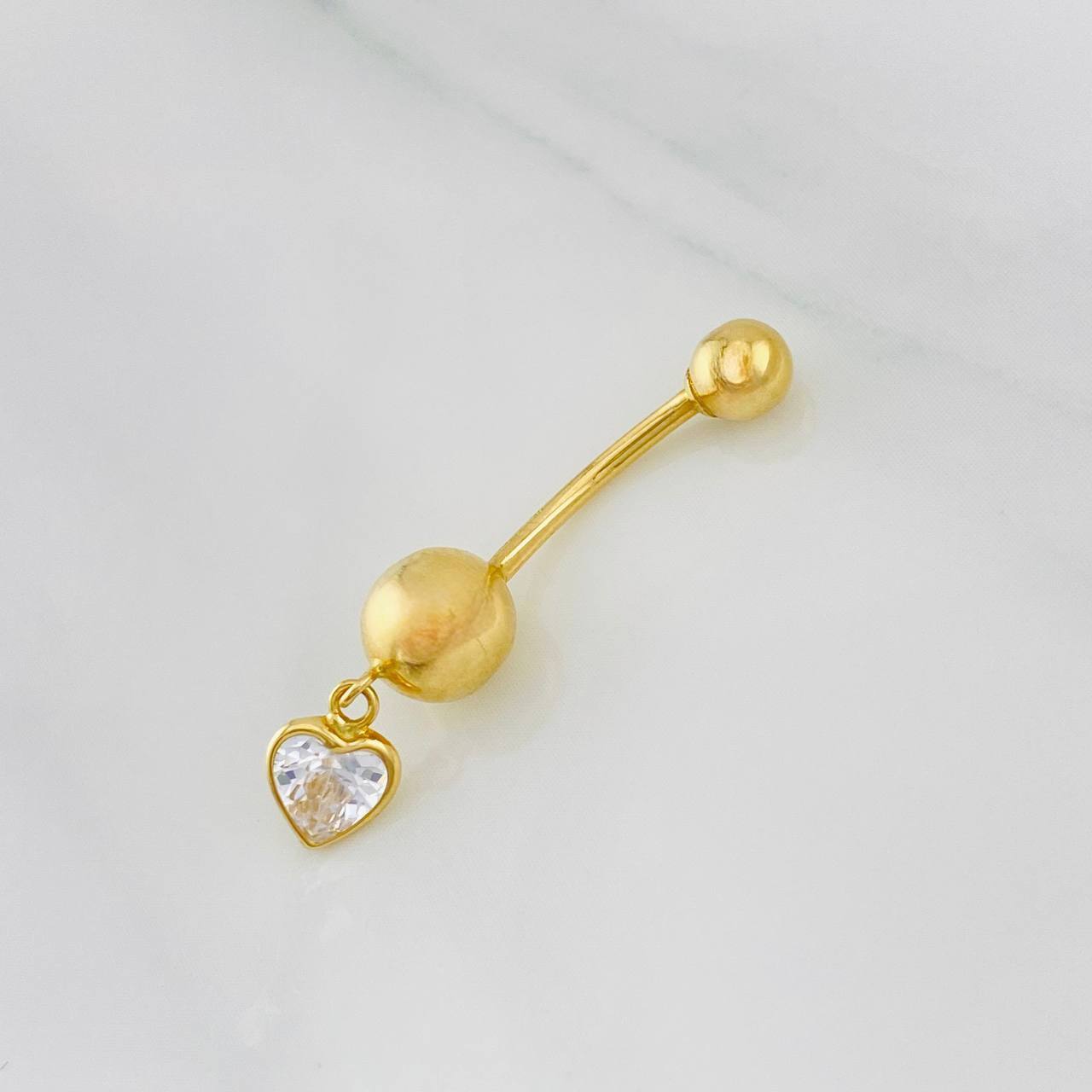 Curved Heart Piercing 0.75g / 1 in 18K Yellow Gold