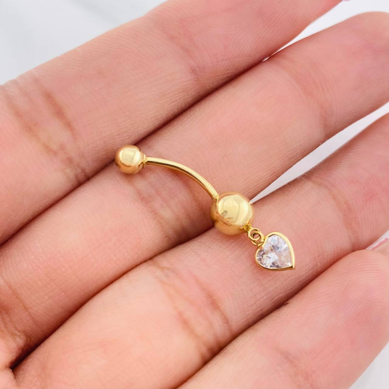 Curved Heart Piercing 0.75g / 1 in 18K Yellow Gold