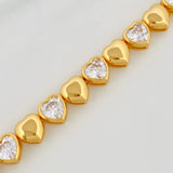 Pulso Corazones 16.6g / 7 1/2 in / 7.69mm Plata Vermeil 925