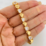 Pulso Corazones 16.6g / 7 1/4 in / 7.45mm Plata Vermeil 925