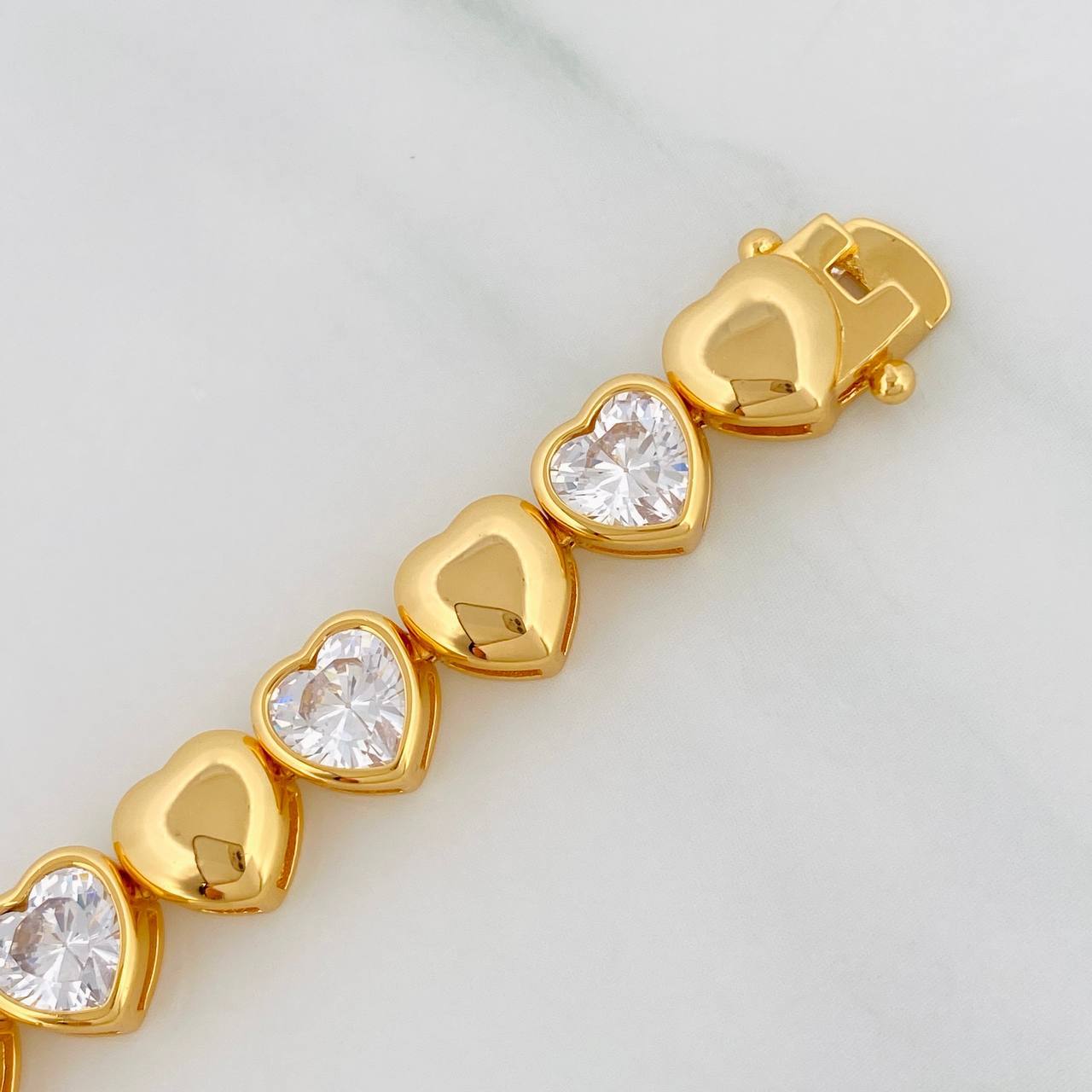 Pulso Corazones 16.6g / 7 1/4 in / 7.45mm Plata Vermeil 925