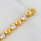 Pulso Corazones 16.6g / 7 1/4 in / 7.45mm Plata Vermeil 925
