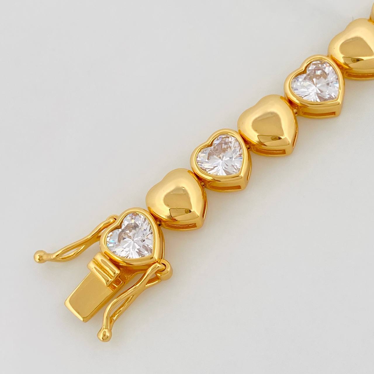 Pulso Corazones 16.6g / 7 1/4 in / 7.45mm Plata Vermeil 925