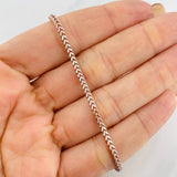 Pulso Franco 3.3g / 7 3/4 in / 2.4mm Dos Oros Blanco Rosa 18K
