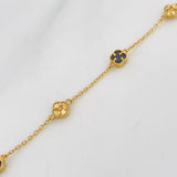 Pulso Aro Seguido Trebol 3.2g / 8 1/2 in / 0.8mm Oro Amarillo 18K