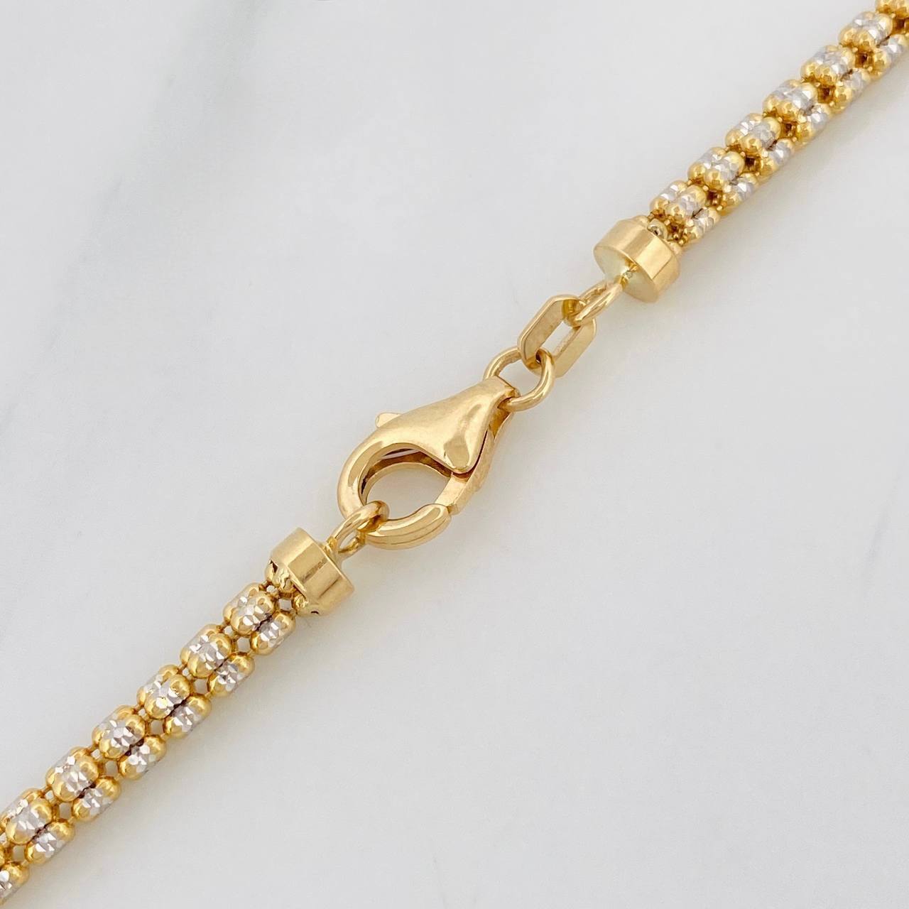 Cadena Ice 19.8g / 24 in / 3.2mm Dos Oros Amarillo Blanco 18K