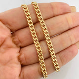 Cadena Cubana 5.7g / 28 in / 4.3mm Oro Amarillo 18K