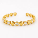 Pulso Corazones 16.6g / 7 1/4 in / 7.45mm Plata Vermeil 925
