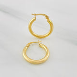 Hoop Earrings Jass Plain 1.5g / 3/4 in Yellow Gold 18K