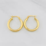 Hoop Earrings Jass Plain 1.5g / 3/4 in Yellow Gold 18K