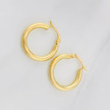 Hoop Earrings Jass Plain 1.5g / 3/4 in Yellow Gold 18K