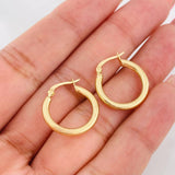 Hoop Earrings Jass Plain 1.5g / 3/4 in Yellow Gold 18K