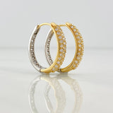Hoop Earrings Dali 6.65g / 3/4 in Two-Tone Yellow White 18K Gold