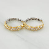 Hoop Earrings Dali 6.65g / 3/4 in Two-Tone Yellow White 18K Gold