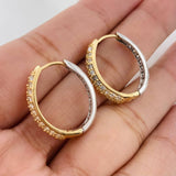 Hoop Earrings Dali 6.65g / 3/4 in Two-Tone Yellow White 18K Gold