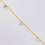 Pulso Modulable Aro Seguido Chispas Arcoiris 1.45g / 8 in - 7 1/4 in / 1.3mm Oro Amarillo 18K